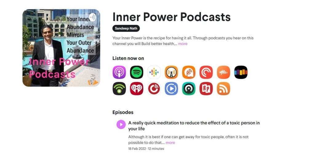 Sandeep Nath, Podcast on Mind Training